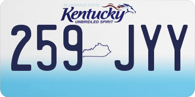 KY license plate 259JYY