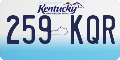 KY license plate 259KQR