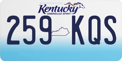 KY license plate 259KQS