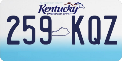 KY license plate 259KQZ