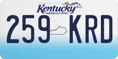 KY license plate 259KRD