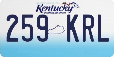 KY license plate 259KRL