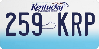 KY license plate 259KRP