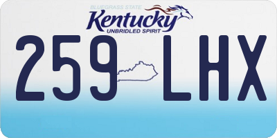 KY license plate 259LHX