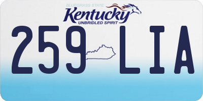 KY license plate 259LIA