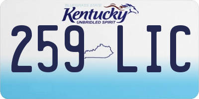 KY license plate 259LIC