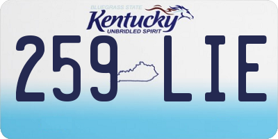 KY license plate 259LIE