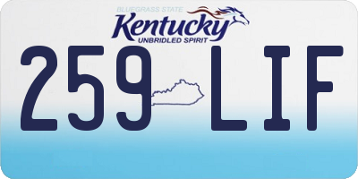 KY license plate 259LIF