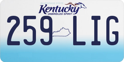 KY license plate 259LIG