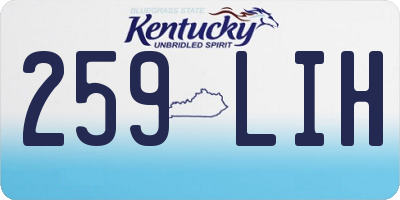 KY license plate 259LIH