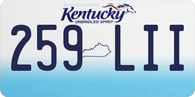 KY license plate 259LII