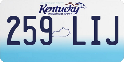 KY license plate 259LIJ