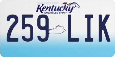 KY license plate 259LIK
