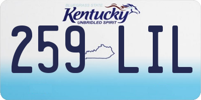 KY license plate 259LIL