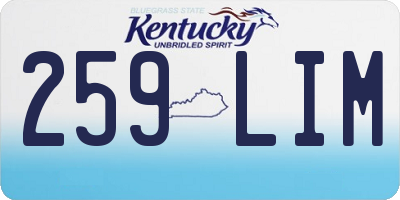 KY license plate 259LIM