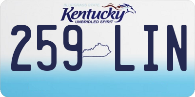 KY license plate 259LIN