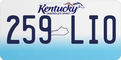 KY license plate 259LIO