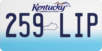 KY license plate 259LIP