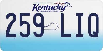 KY license plate 259LIQ