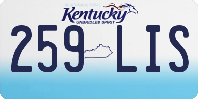 KY license plate 259LIS