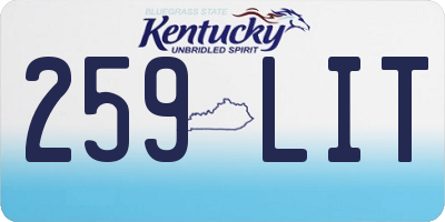 KY license plate 259LIT