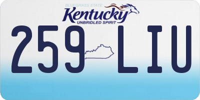 KY license plate 259LIU