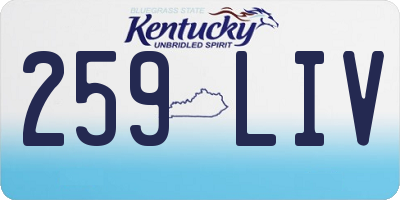 KY license plate 259LIV