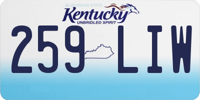 KY license plate 259LIW