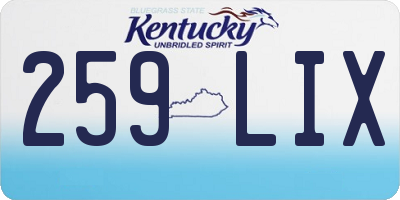 KY license plate 259LIX