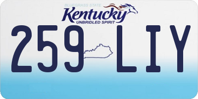 KY license plate 259LIY