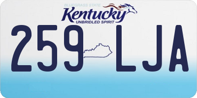 KY license plate 259LJA