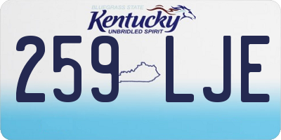 KY license plate 259LJE