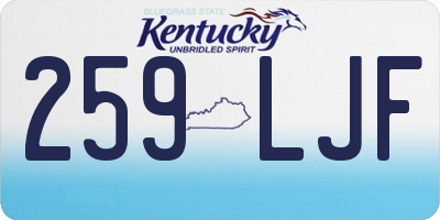 KY license plate 259LJF