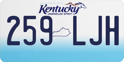 KY license plate 259LJH