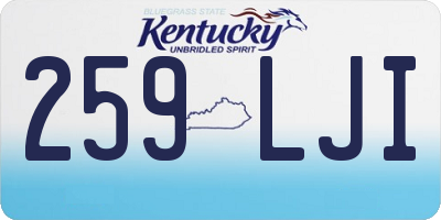 KY license plate 259LJI
