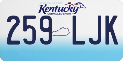 KY license plate 259LJK