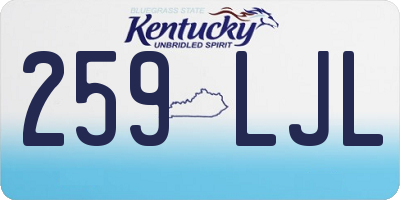 KY license plate 259LJL