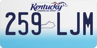 KY license plate 259LJM