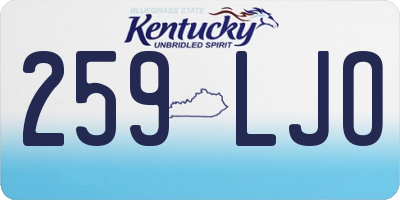 KY license plate 259LJO