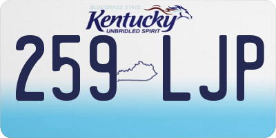 KY license plate 259LJP