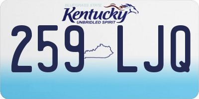 KY license plate 259LJQ