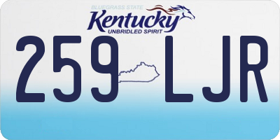 KY license plate 259LJR