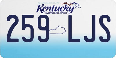 KY license plate 259LJS