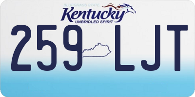 KY license plate 259LJT