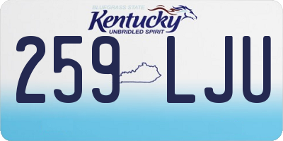 KY license plate 259LJU