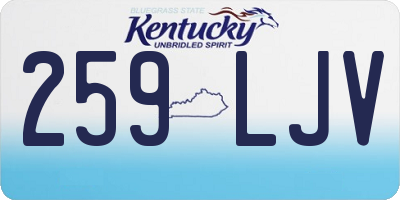 KY license plate 259LJV