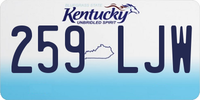 KY license plate 259LJW