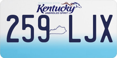 KY license plate 259LJX