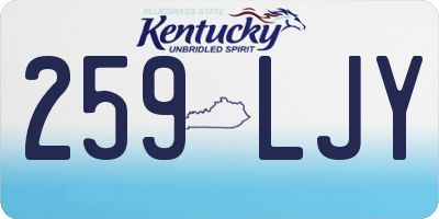 KY license plate 259LJY