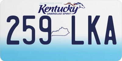 KY license plate 259LKA